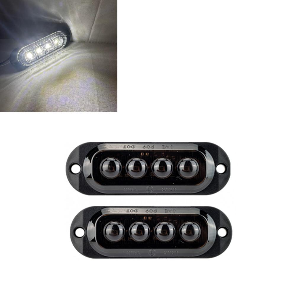 2PCS 12-24V 4LED Truck Beacon Lamp Trailer Side Marker Lamp LED Waterproof Car Warning Clearance Side Light for Lorry