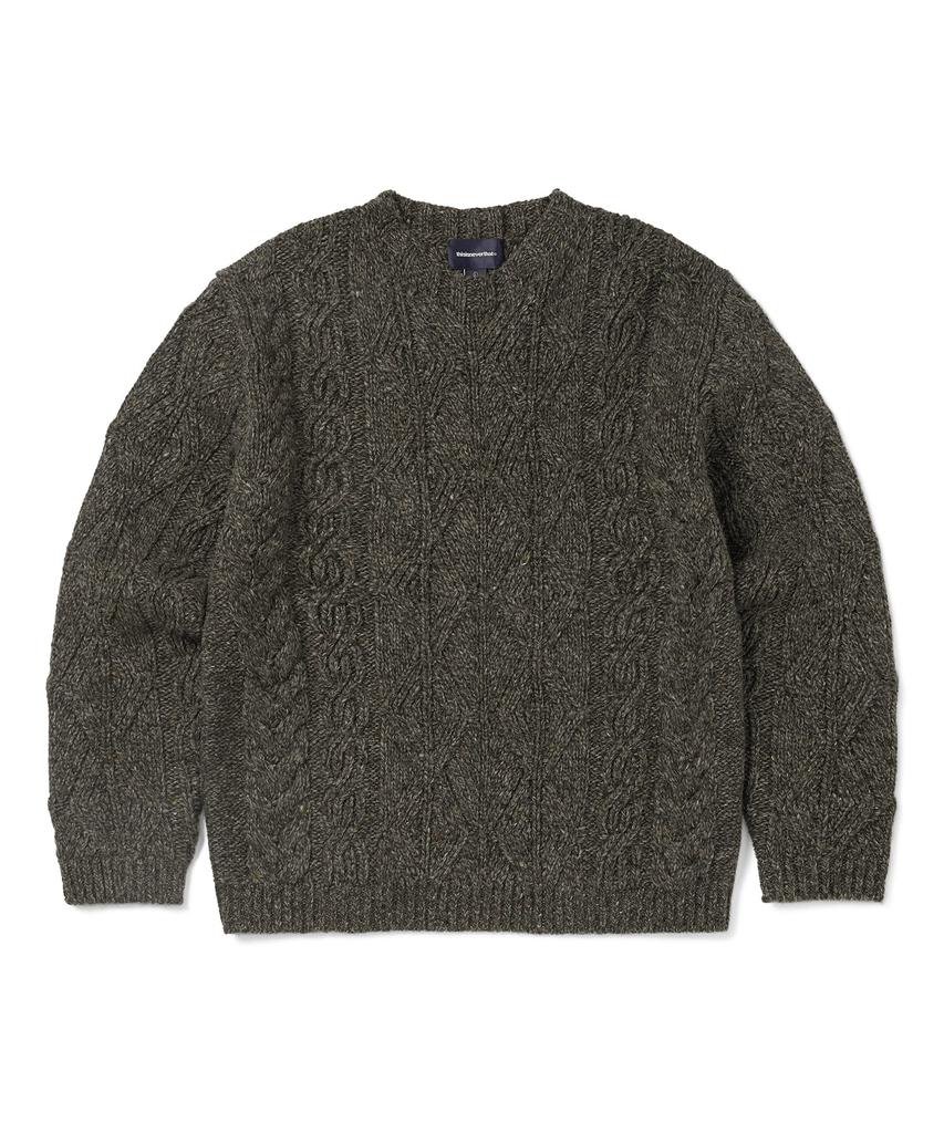 THISISNEVERTHAT Cable Knit Sweater Brown