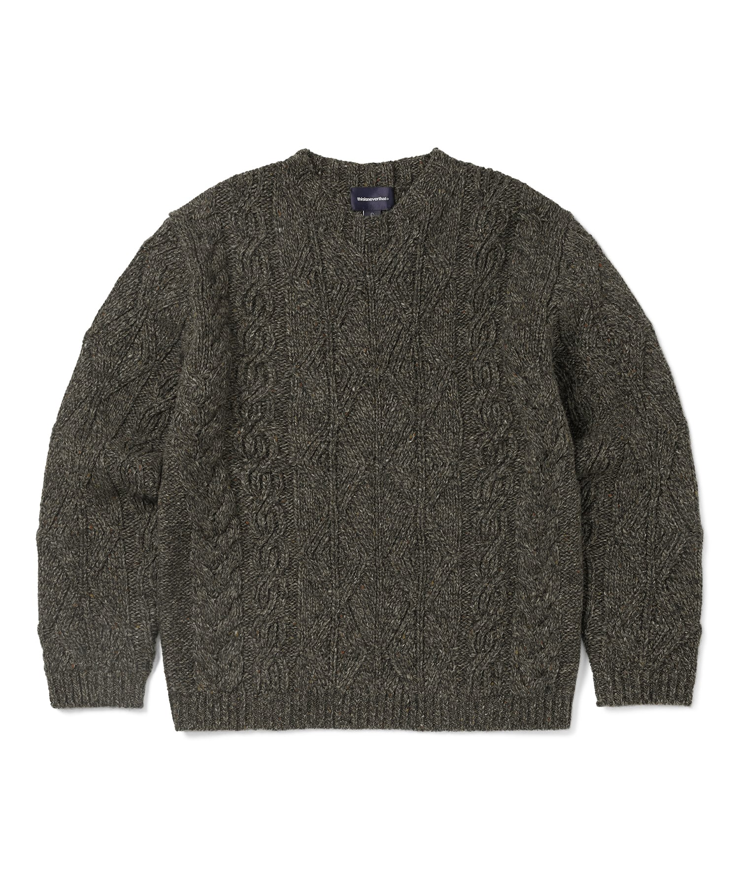 This Is Never That Cable Knit Sweater Brown Xl