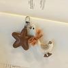 Autumn And Winter Creative Five-Pointed Star Duck Fabric Keychain Charm Pendant Keyring Jewelry For Girl Gift Bag Decoration