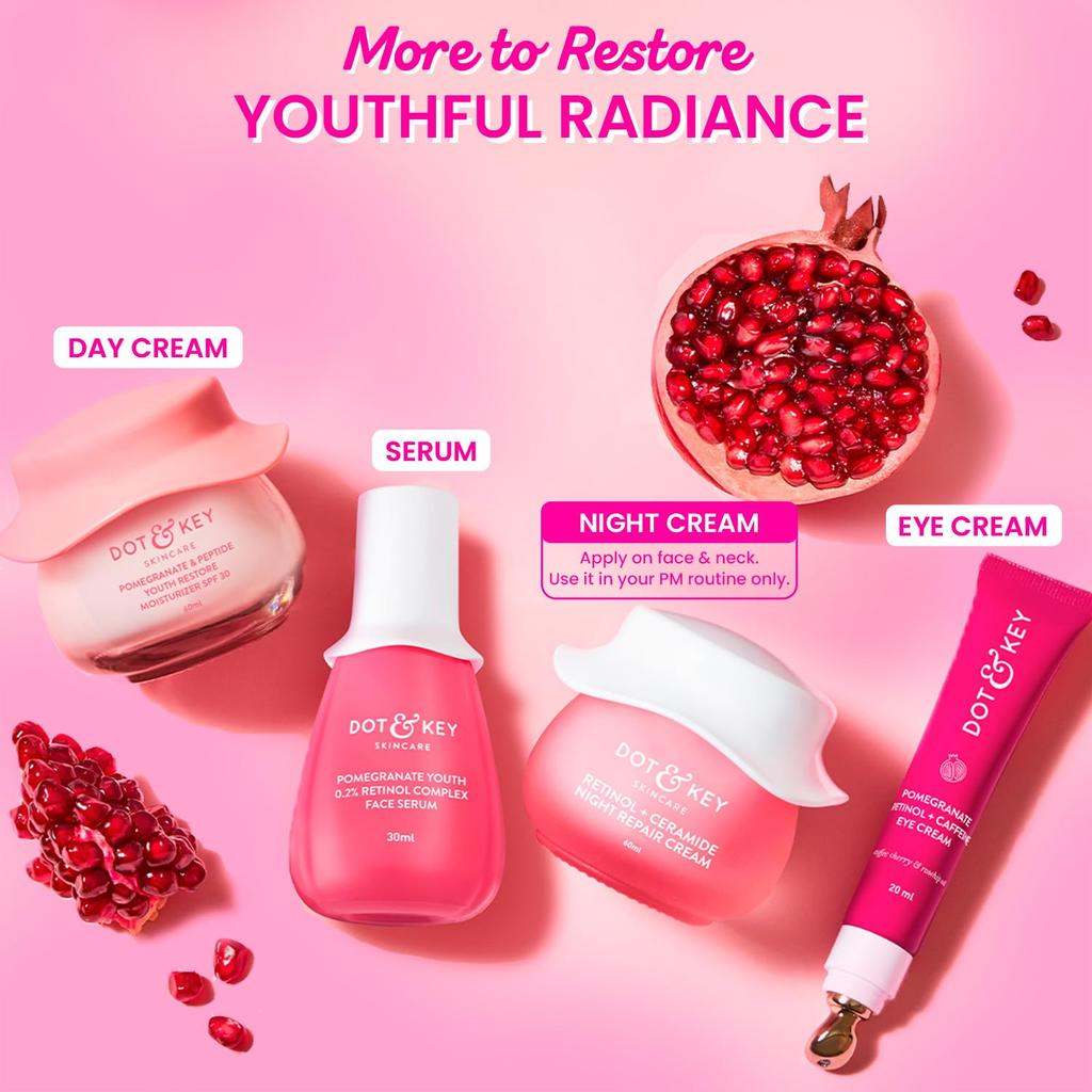 Dot & Key Night Reset Retinol + Ceramide Night Cream 60ml | Anti Aging Moisturizer for All Skin Types