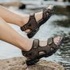 Classics Style Men Sandals Outdoor Walking Summer Shoes Anti-Slippery Beach Shoes Men Comfortable Soft Leather Sandals