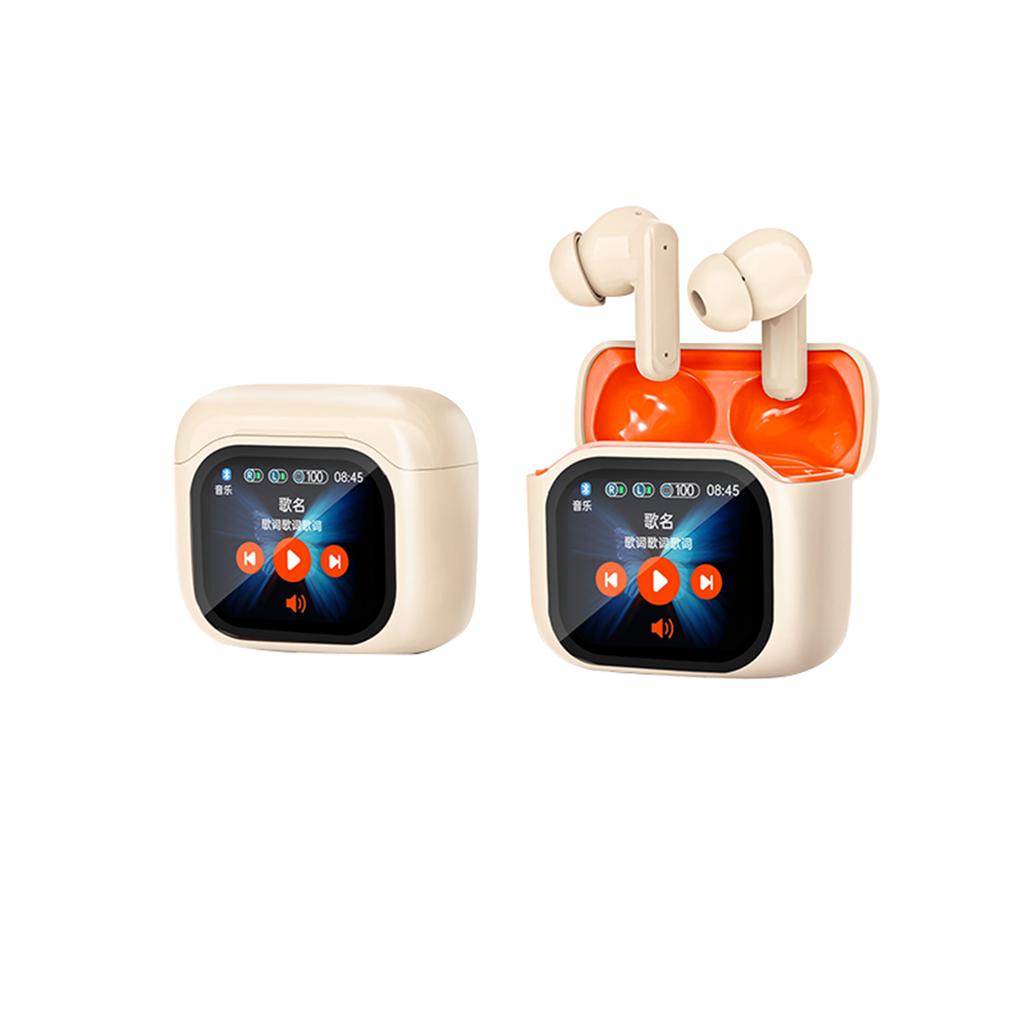 JM19 Bluetooth Earbuds With LCD Color Display, ANC/ENC Noise Cancellation, 5.4 Low Power Consumption, Wireless Sport Earphones For Gym/Running
