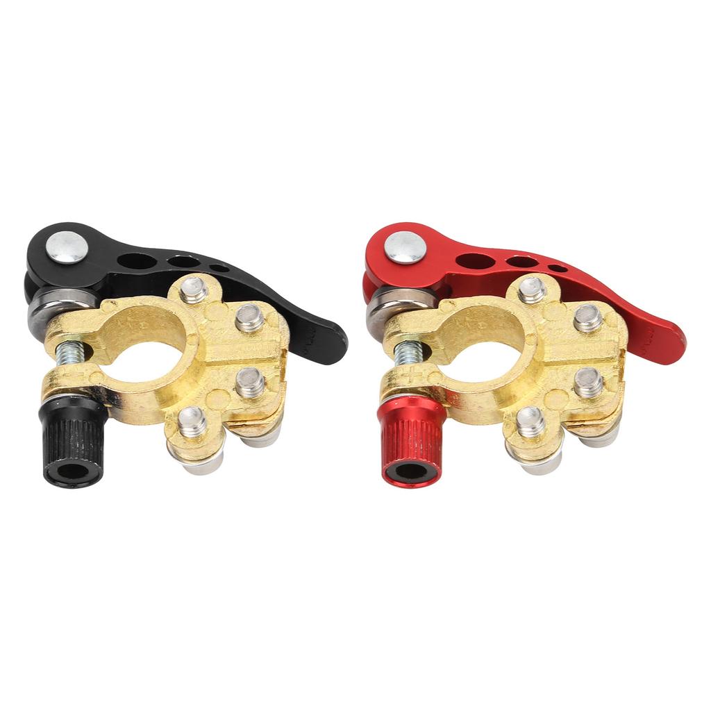 2 Stück Batterieklemmen Top-Pol-Verbinder Schnellverschluss Mehrloch Messing Kabelklemme