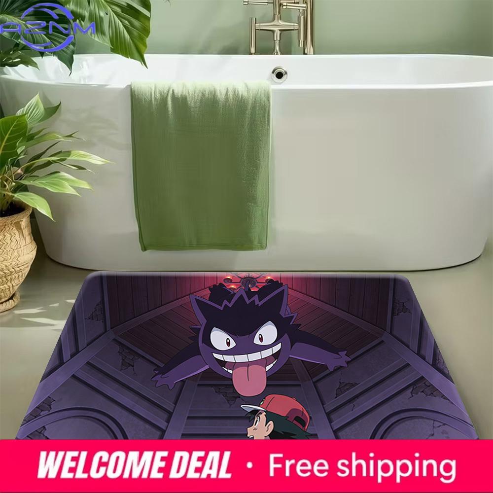 Gengar & Ash Anime Print Non-Slip Floor Mat Doormat