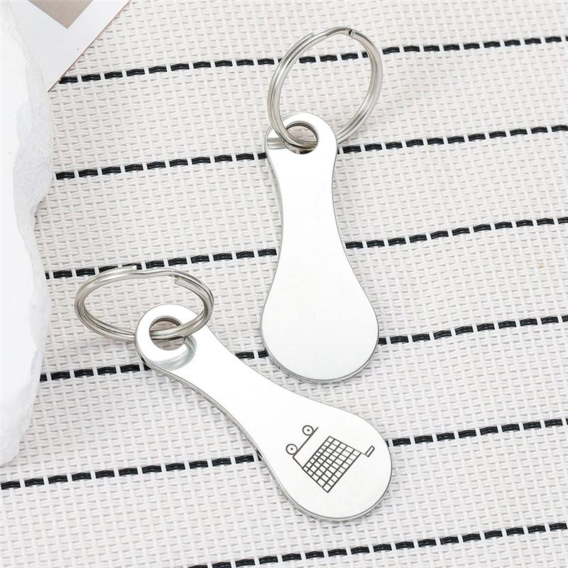 Fresh Portable Metal Universal 6 Piece Shopping Cart Disassembly Keychain Token Chip Supermarket Keychain