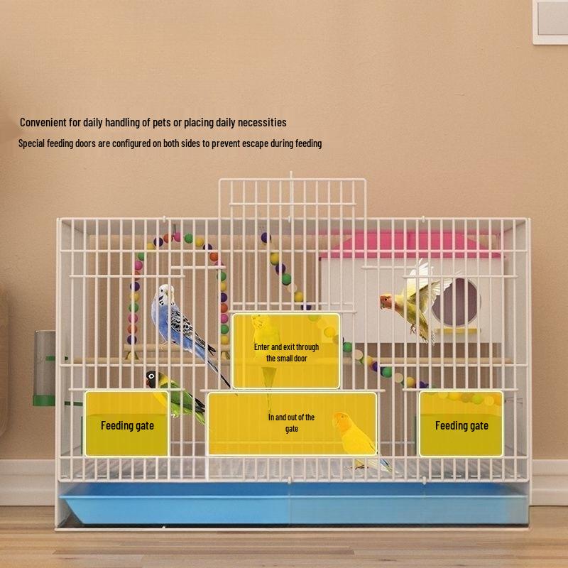 Luxury Folding Metal Bird Cage for Budgies & Mynas