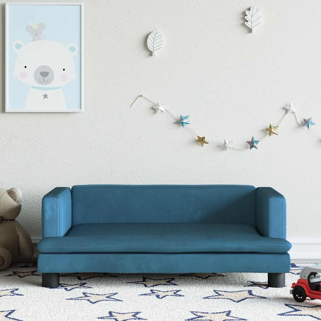Children s Sofa Blue 80 x 45 x 30 cm Velvet