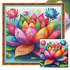 Flowers Full 11CT DIY Stamped Cross Stitch Kits 45x45cm Cross Stitch Art and Crafts Kits for Beginners Adults Home Decor
