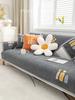 Fashion Vase Embroidery Sofa Towel Thicken Chenille Soft Couch Cover for Sofa Anti-slip Solid Color Sofa Cover for Living Room