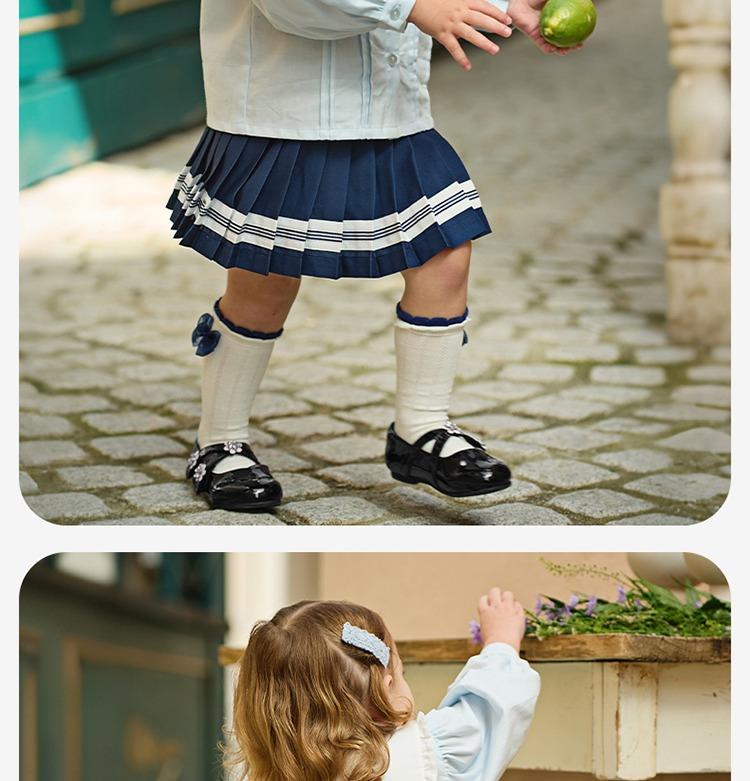 David Bella Girls' Leather Shoes Spring New Baby Single Shoes Sweet Soft Bottom Children's Black Princess Shoes