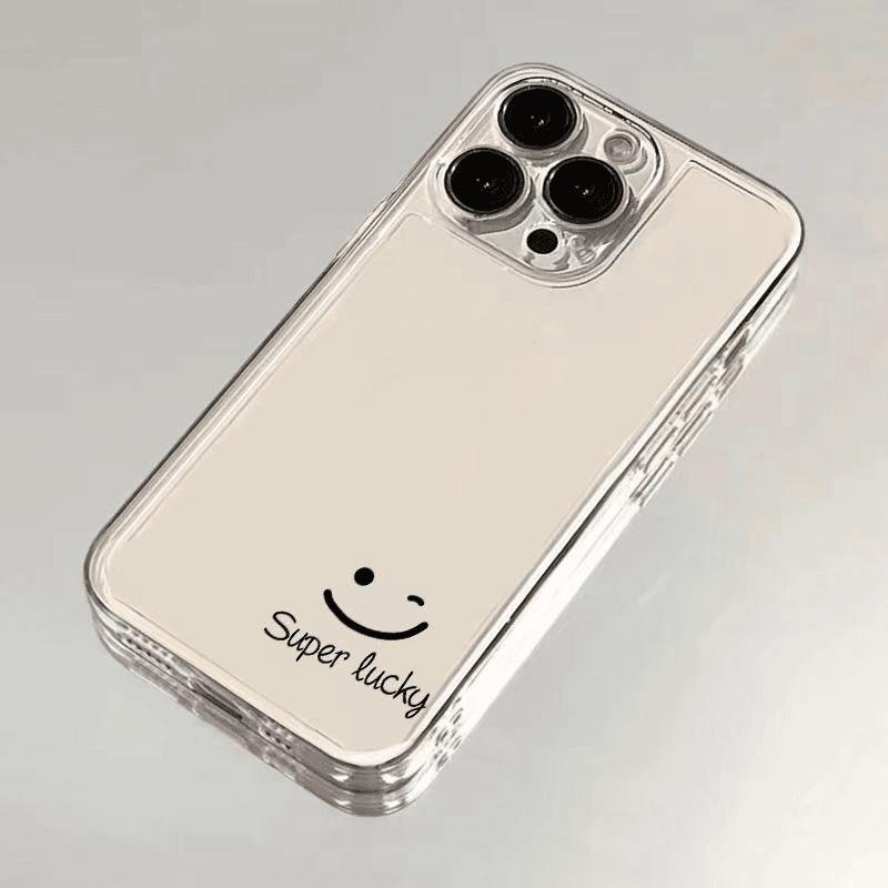 Lucky smiley face is suitable for Apple 16PROMAX mobile phone case iPhone15 anti-drop 14 soft case 13 simple 12 all-inclusive.