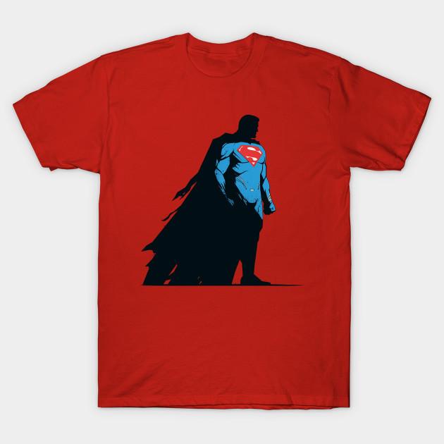 

Men Black Print T-shirt Superman No-Cut Transfer Paper Print Cotton Tshirt S червоний