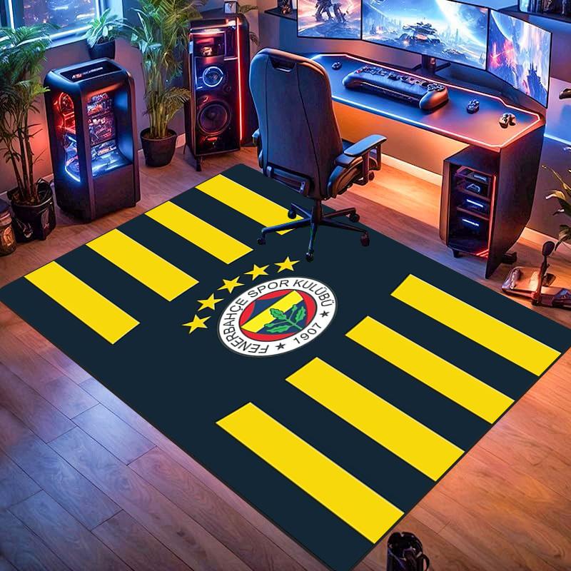 Eredità Fenerbahçe: Tappetini per pavimenti con stampa a motivi del 1907 Zerbino Cuscino per sedia da ufficio per stanza