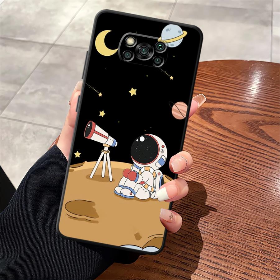 

Чехол для Xiaomi Poco F8 C50 C61 M5 C75 F3 M3 M4 M7 F1 C71 X3 X4 X5 X7 Pro Funda Чехол для телефона Мультяшный Астронавт Poco X3 NFC