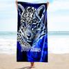 1PC Custom Name Blue Leopard Dreams Beach Towel Highly Absorbent And Sand-Resistant Towel for Swimming, Pool, Yoga, And Travel Lightweight