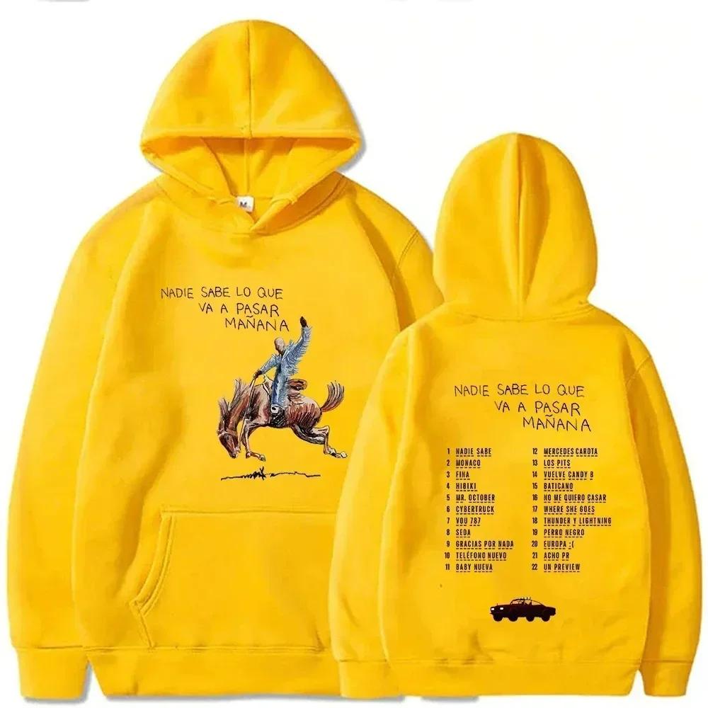 Bad Bunny Nové album Nadie Sabe Lo Que Va Pasar Manana Mikiny Streetové mikiny Oblečení Ležérní svetry 90. léta Mikina Bad Bunny