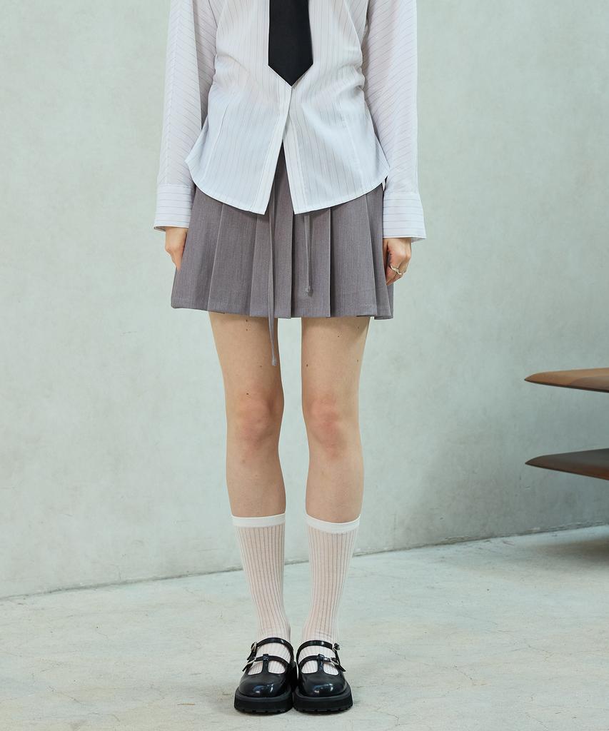 Alikim Dorothy Pleats Skirt Pants / Sand Gray