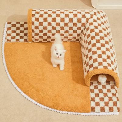 Tunnel Cat Nest Winter Warm Letto lavabile rimovibile Rifugio per gatti Casa chiusa Tappetino autunnale e invernale Accessori per animali domestici