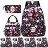 3Pcs/set Anime Demon Slayer Printed Backpack Handbag Pencil Case for Teenger Student Girl Boy Bookbag Large Capacity Waterproof Travel Bag Gift
