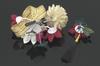 SOUBIEN Hair Ornament Set for Graduation and Perfect for Furisode and Hakama Features Red Chrysanthemum and Ping Pong Flower Braided and Made in