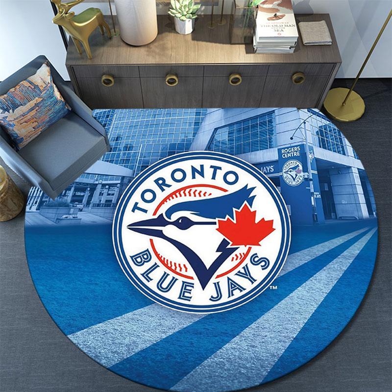 Toronto Blue Jays2,Round Area Rug,Carpet Rug for Living Room Bedroom Sofa Playroom Decor,Non-slip Floor Mat