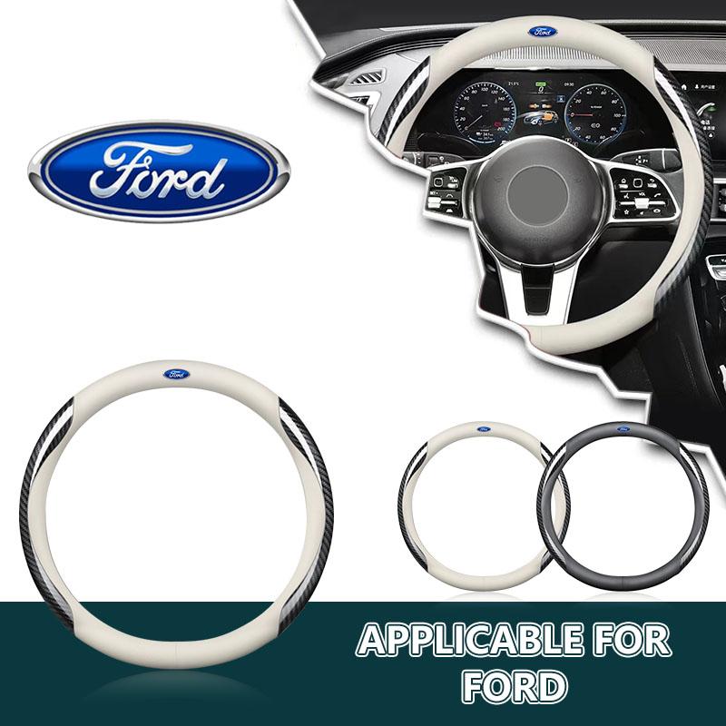 PU Carbon Fiber Leather Car Steering Wheel Cover Car Accessories For Ford Expedition U222 U324 U324N U553