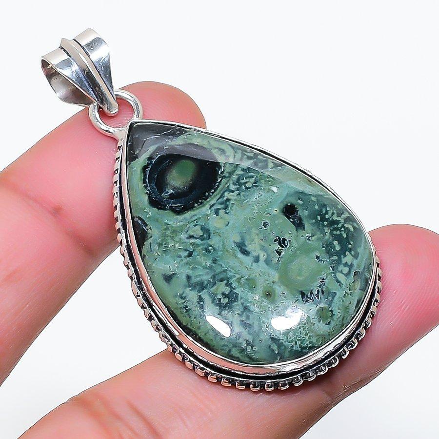 Natural Kambaba Jasper Gemstone 925 Sterling Silver Jewelry Pendant 2.09  AP-14915