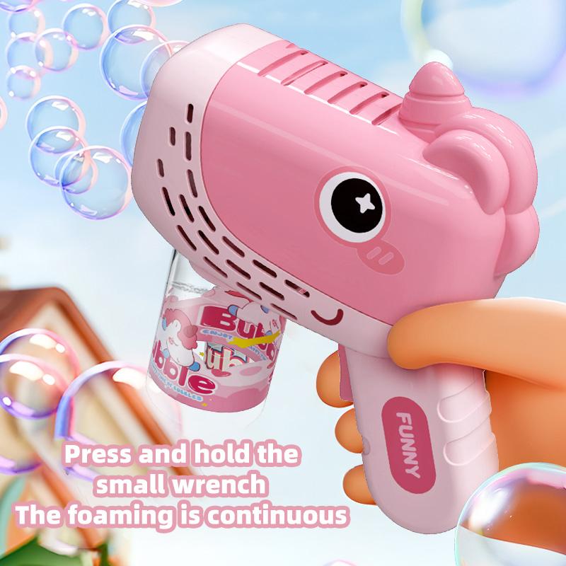 Fully Automatic Bubble Gun - Whale And Unicorn Bubble Machine - Automatic Bubble Blowing Machine With Bubble Liquid - Children'S