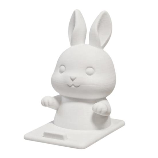 Minimalist Desk Accessory for Home Office Cute Bunny Phone Holder, 3D Printed Animal Mobile Stand, Small Desktop Stand Kids Rabbit Cell Holder
