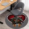 1pc Dachshund Heart Pattern Office Round Rugs, Under Chair Round Rugs for Living Room, Bedroom, Bathroom Decoration Carpet 091864