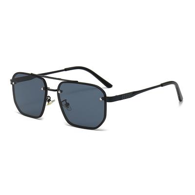Sonnenbrille mit Sonnenschutz für den Sommer, großer Rahmen, Farbverlaufs-Sonnenbrille für Damen und Herren, modische Doppelsteg-Sonnenbrille aus Metall zum Autofahren