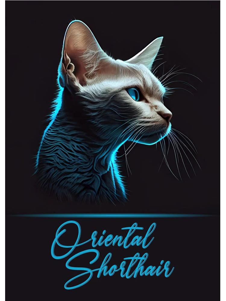 Cats Breeds Balinese Chausie Cheetoh Cat Portrait Poster Canvas Painting Abstract Animal Pet Wall Picture Living Room Home Decor