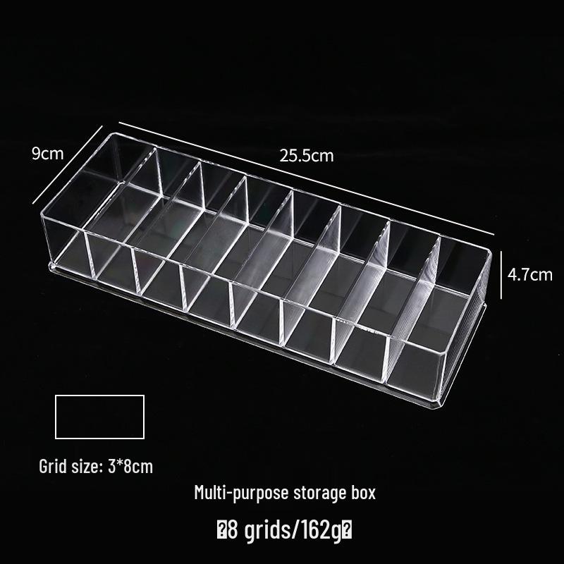 Transparent Lipstick and Nail Polish Organizer with Multi-Grid Storage