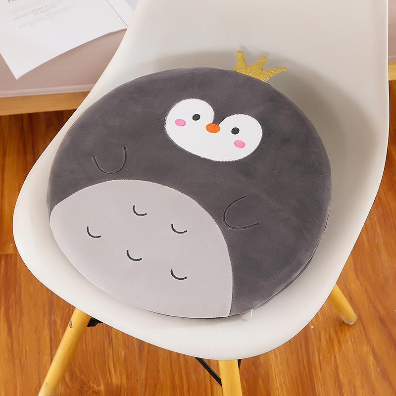 

1Pcs Removable And Washable Butt Pad Cartoon Rebound Memory Foam Office Chair Cushion Animal Round Stretch Velvet Seat Cushion as the picture