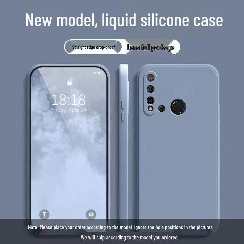 Liquid Silicone Full Coverage Huawei Nova5i Phone Case - Drop-Proof, Skin-Friendly, Solid Color Protective Cover