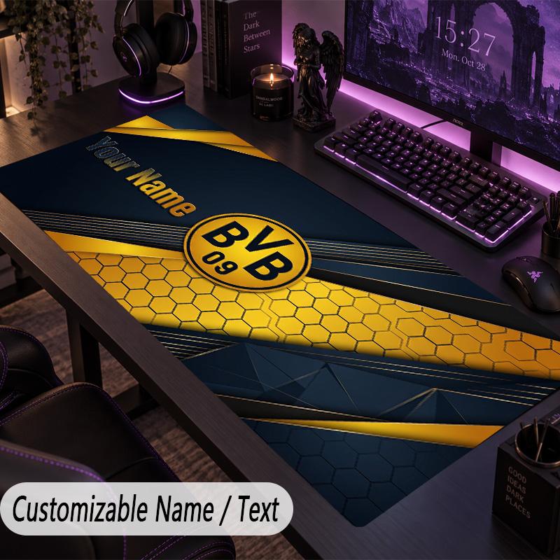 Large Mouse PadBorussia Dortmund Custom Name Text Personalized Desk Mat Non Slip Gaming Pad