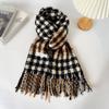 Plaid Scarf Women's Winter New Korean Version of Qiandongge Shawl Imitation Cashmere Warm Fringed Scarf Thickened Tide