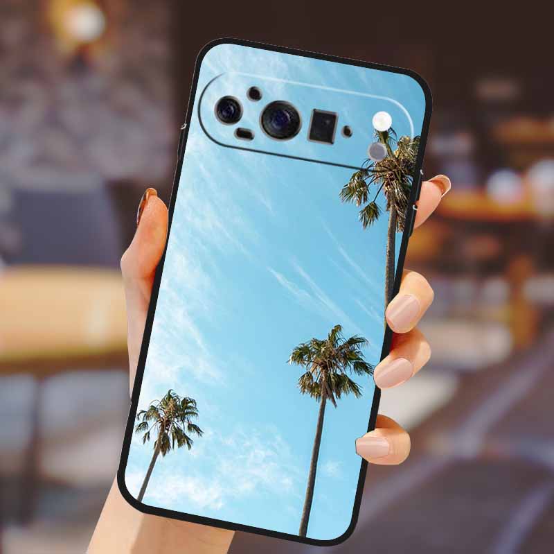 For Google Pixel 10 Pro XL Cover Silicone TPU Phone Case for Pixel10 Pro XL Flowers Gift Para Black Back Soft Protective Capas