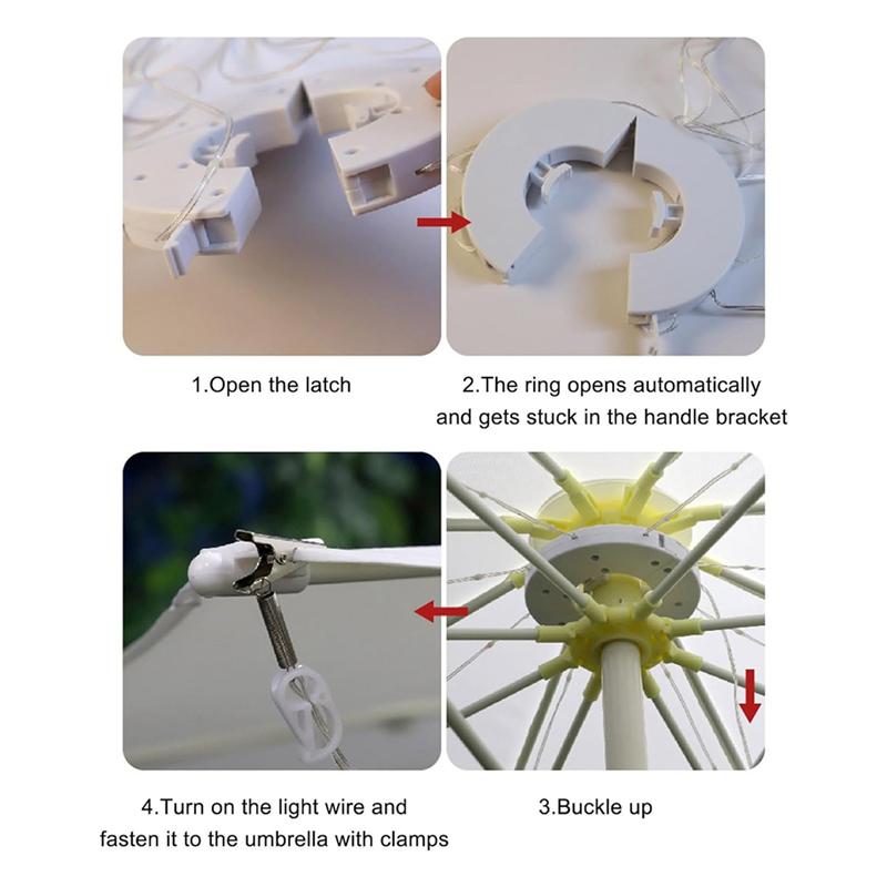 Good-Solar Umbrella Lights With Remote Control, Solar Powered Patio LED Umbrella Lamp With Clip For Garden, 8 Modes 104 LED