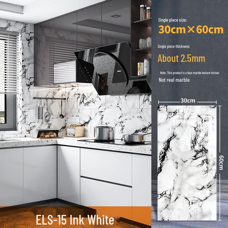 Wasserdichter Marmor Fliesenaufkleber: Selbstkleidende, schimmelresistente PVC-Wandverkleidung für Küchen & Bäder