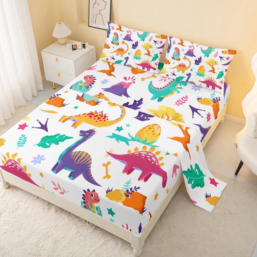 Cute Cartoon Panda Pattern Bed Hat Four-Piece Bedding Set Bedroom Dormitory Bedding Decoration