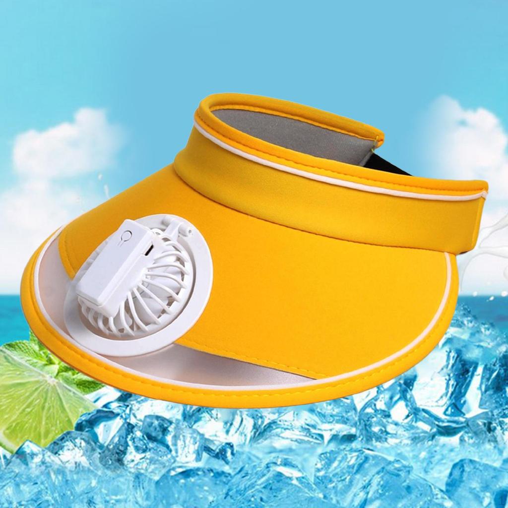 Fans Hat In Fan Casual Outdoor Caps Large Brim Visors with Cooling for