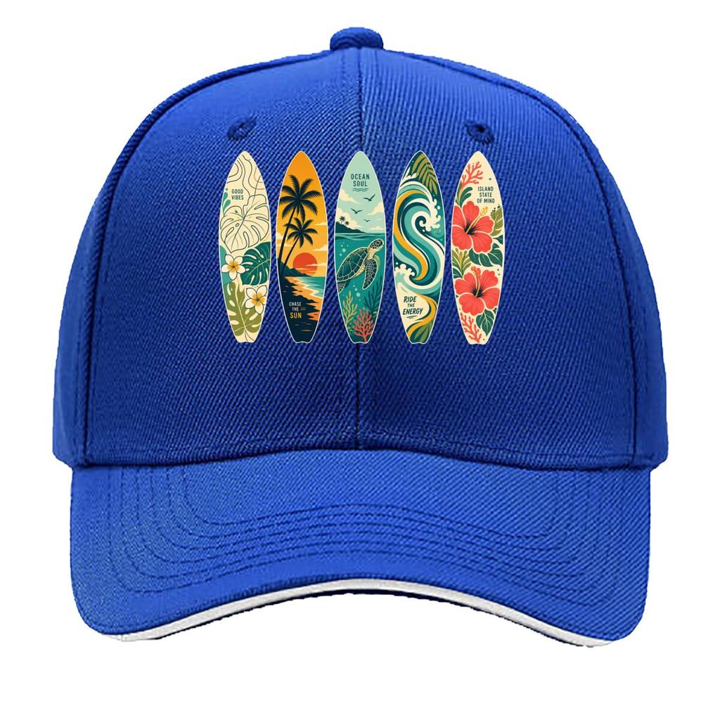 Tropical Surfboard Paradise Sunset C Sandwich Baseball Cap Sun Cap Outdoor Workouts Hat