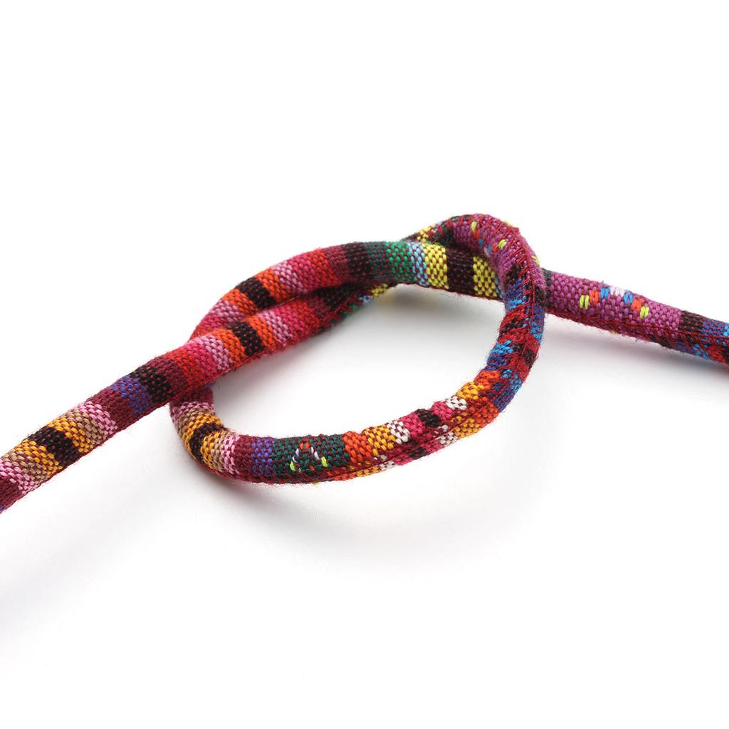 6mm Round Cotton Cords Handmade Colorful Ethnic Style Jewelry Rope For Ornament Making DIY Crafts Bracelet Necklace Accessories