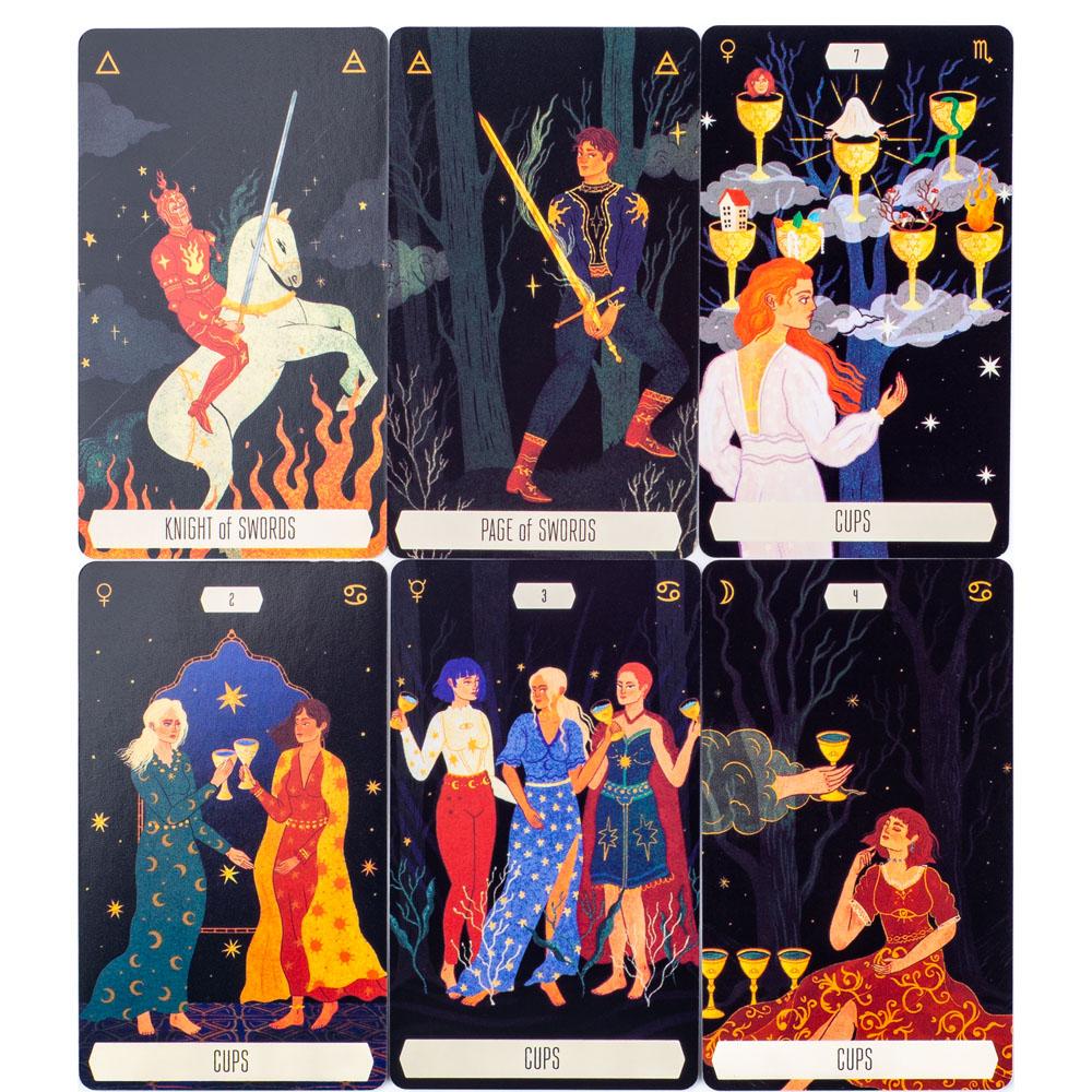 Zodiac Tarot 78-Card Deck Divinatory Path Under the Stars Engaging Board Playing Game for Family Gathering