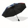 Yin Yang Tiger Moon Circular Wall Art DecorUmbrella, Portable 3-Fold Compact Umbrella for Men & Women Gift