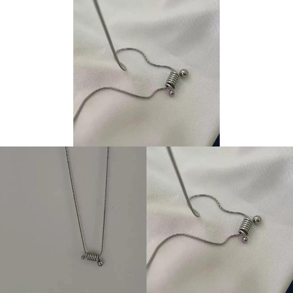 Geometric Spiral Pendant Necklace With Titanium Steel Chain For Party Wear
