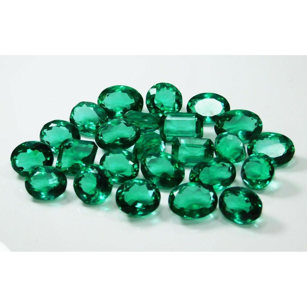 Lab-Created Green Muzo EMERALD 50 Ct Loose Gemstone For Jewelry Making