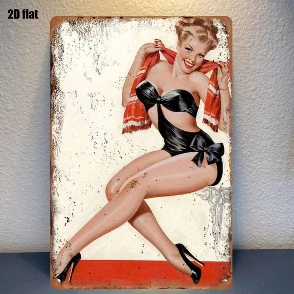 

Retro Bathroom Decor Metal Wall Sign Vintage Tin Art for Bar Garage Bedroom 20x30cm